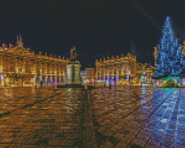 Stanislas Place At Night In Nancy City Diamond Paintings