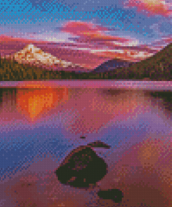 Sunset At Mt Hood Lost Lake Diamond Paintings
