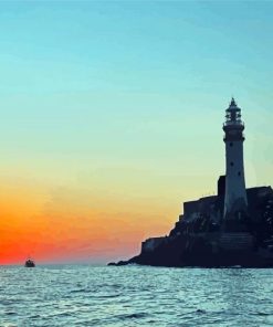 Sunset Over Fastnet Lighthouse Diamond Painting