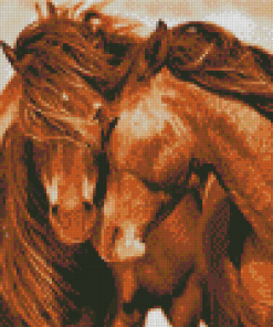 Two Horses In Love Diamond Paintings