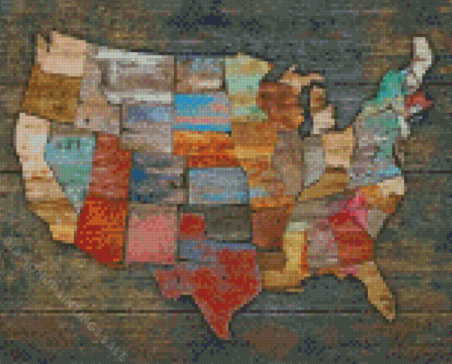 US Map Diamond Paintings