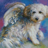 White Angel Dog Diamond Paintings