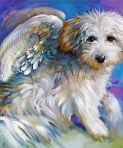 White Angel Dog Diamond Painting