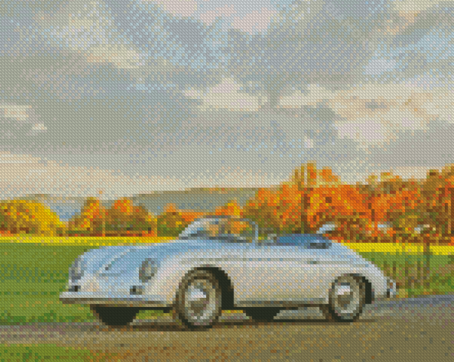 White Porsche 356 Diamond Paintings