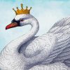 White Princess Swan With Crown Diamond Painting