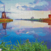 Windmills In Breskens Diamond Paintings