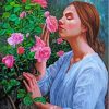 Woman And Roses Diamond Painting