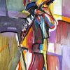 Abstract Double Bass Player Diamond Painting