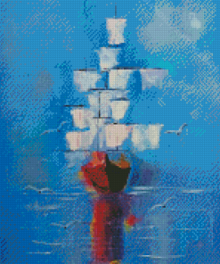 Abstract Sailboat Diamond Paintings