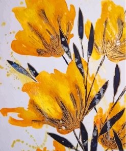 Abstract Yellow Flowers Diamond Painting