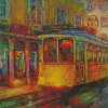 Abstract Yellow Streetcar Diamond Paintings