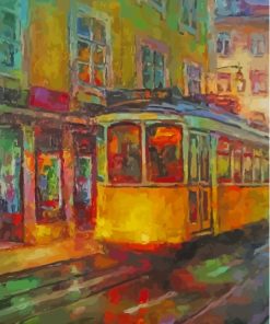 Abstract Yellow Streetcar Diamond Painting