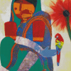 Abstract Parrot And Indian Woman Diamond Paintings