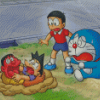 Aesthetic Doraemon Diamond Paintings