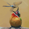 Bird With Dragonfly Diamond Paintings