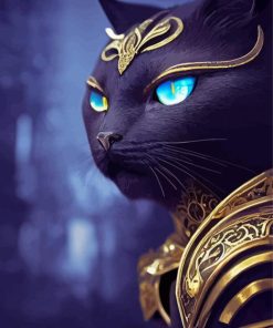 Black Cat Warrior Diamond Painting