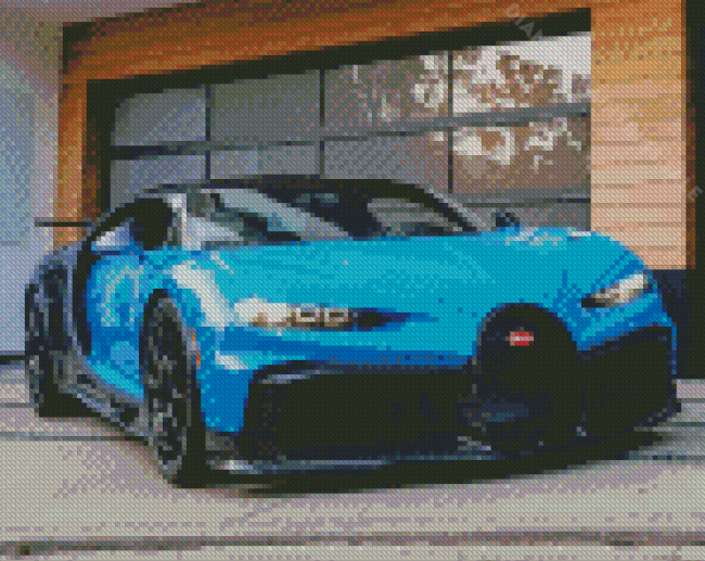 Blue Bugatti Chiron Diamond Paintings