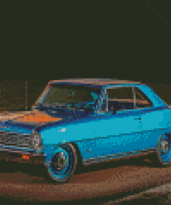 Blue Chevy II Car Diamond Paintings