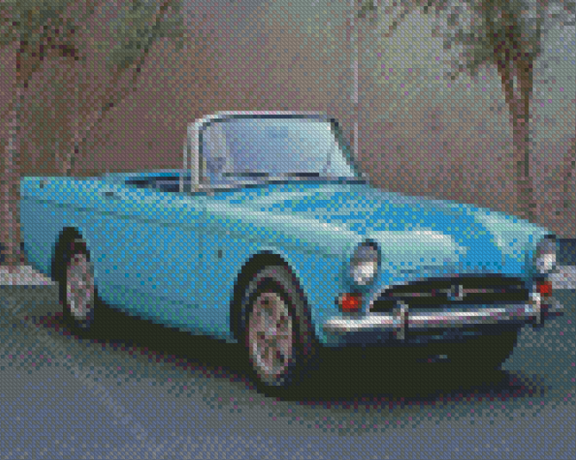 Blue Sunbeam Classic Car Diamond Paintings