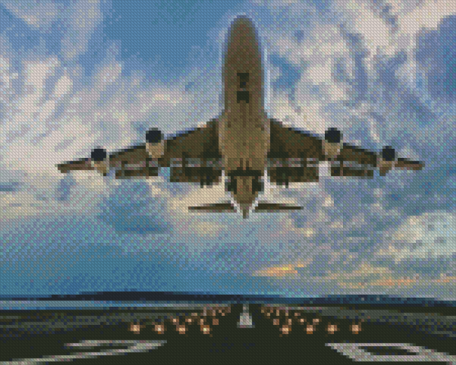 Boeing 747 Taking Off Diamond Paintings