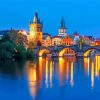 Charles Bridge Prague By Night Diamond Painting