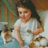 Child And Kittens Diamond Paintings