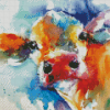 Colorful Watercolor Cow Diamond Paintings