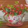 Teapot With Flowers Diamond Paintings