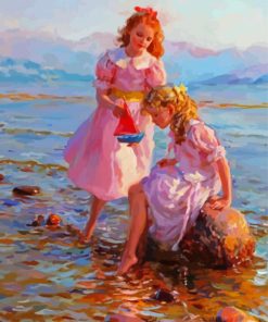 Two Girls On Beach Diamond Painting