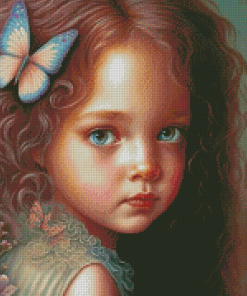 Girl And Butterfly Diamond Paintings