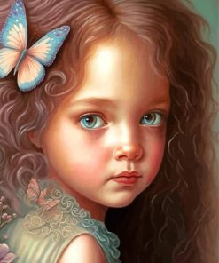 Girl And Butterfly Diamond Painting
