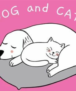 Dog And Cat Sleeping Art Diamond Painting