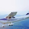 Flying White And Blue Cessna 182 Airplane Diamond Painting
