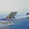 Flying White And Blue Cessna 182 Airplane Diamond Paintings