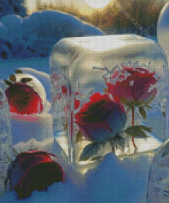 Frozen Roses Diamond Paintings