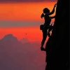 Girl Climbing Mountain At Sunset Diamond Painting