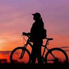 Girl With Bike Silhouette View Diamond Painting