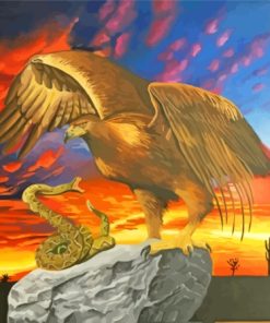 Golden Eagle And Snake Diamond Painting