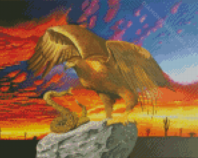 Golden Eagle And Snake Diamond Paintings