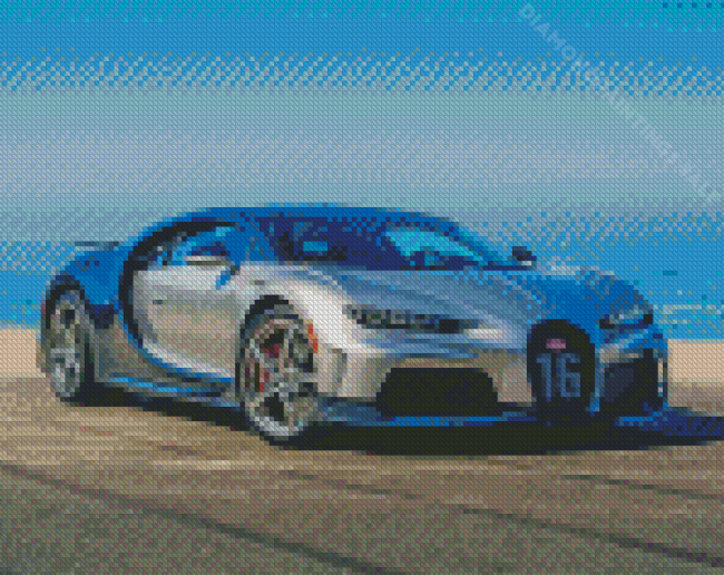 Grey Bugatti Chiron Diamond Paintings