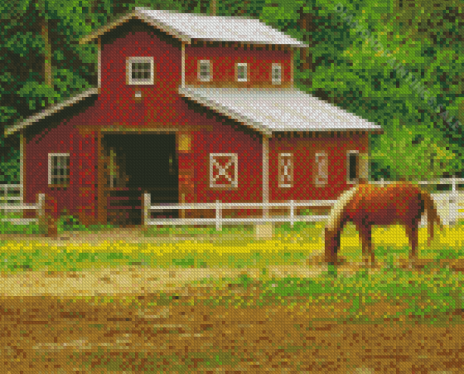 Horse Barn Diamond Paintings