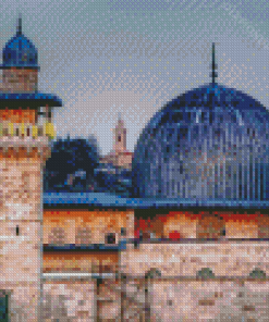 Jerusalem Mosque Black Dome Diamond Paintings