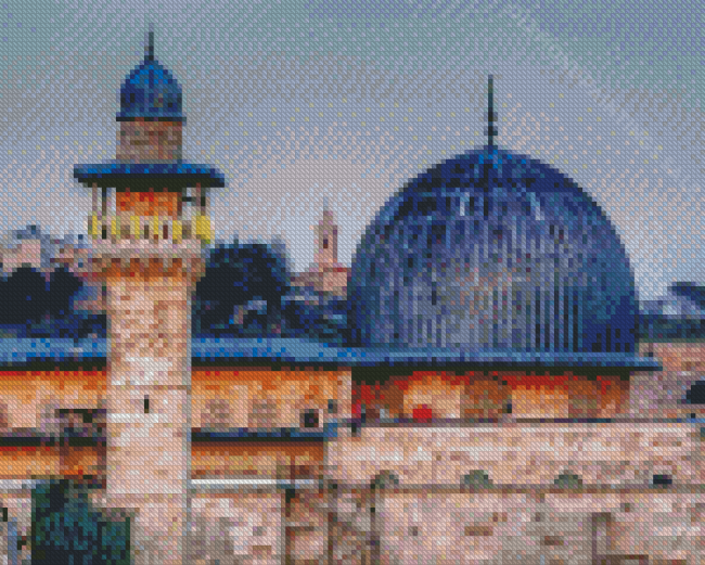 Jerusalem Mosque Black Dome Diamond Paintings