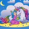 Little Princess Girl And Unicorn Diamond Painting