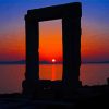 Naxos Sunset Portara Silhouette Diamond Painting