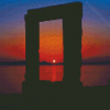 Naxos Sunset Portara Silhouette Diamond Paintings