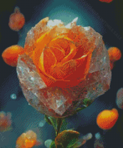 Orange Frozen Rose Diamond Paintings