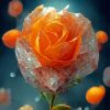 Orange Frozen Rose Diamond Painting