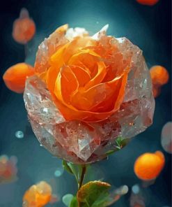 Orange Frozen Rose Diamond Painting