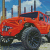 Orange Jeep Diamond Paintings